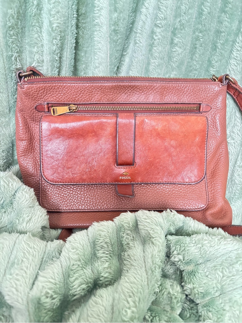 VINTAGE FOSSIL KINLEY BROWN CROSSBODY